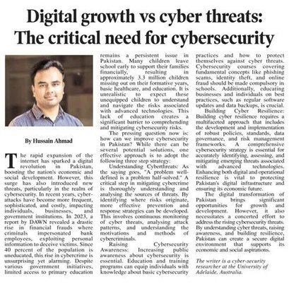 Daily Times Newspaper Article