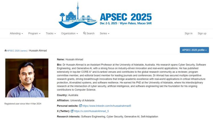 APSEC 2025 Conference Profile