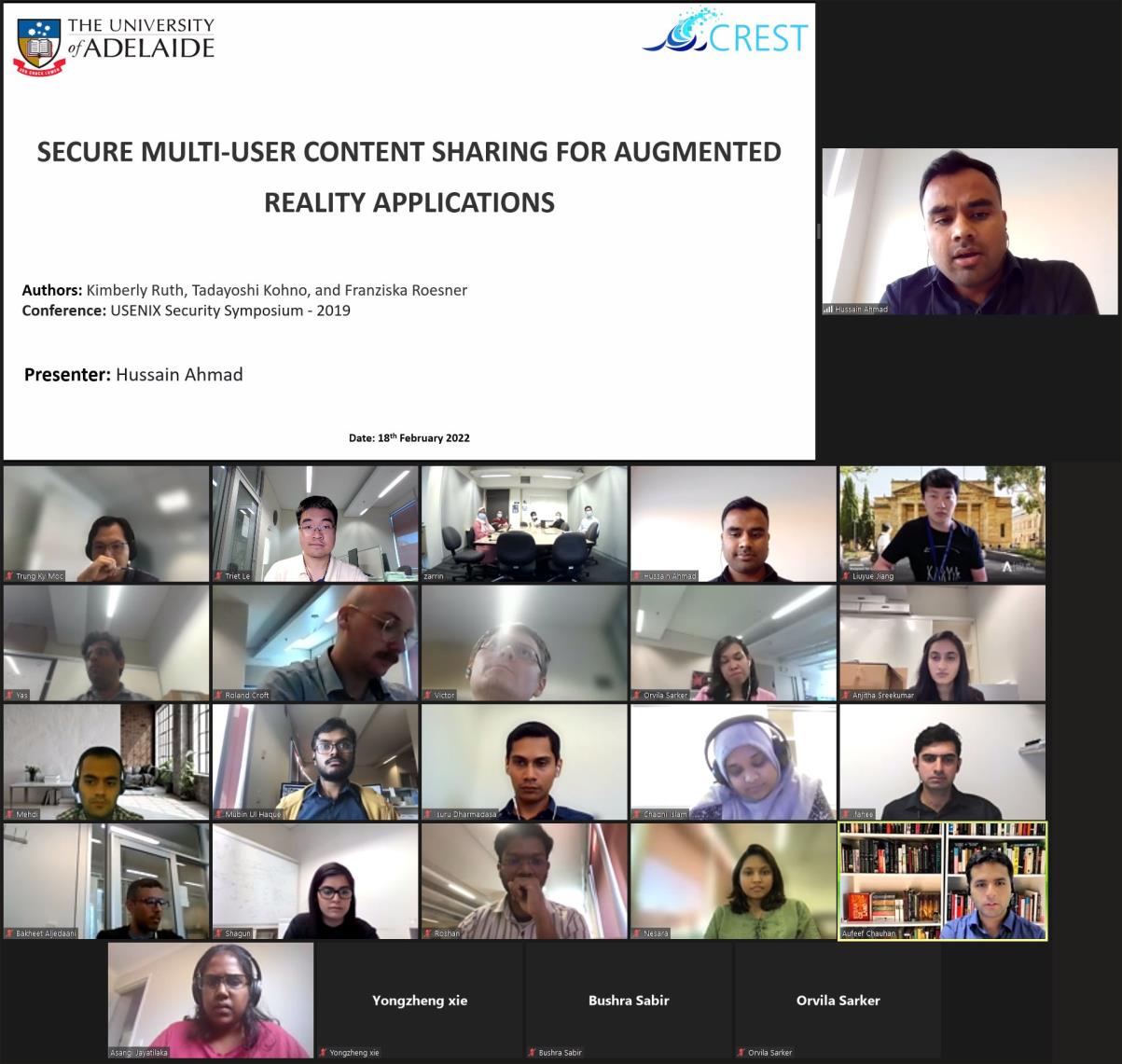 CREST Augmented Reality Security Presentation