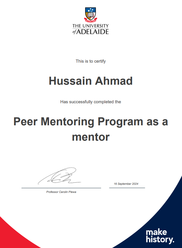 Peer Mentorship Recognition & Cohort Support